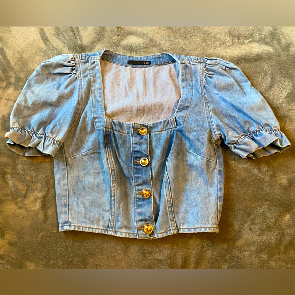 Crop jeans jacket/shirt (S)